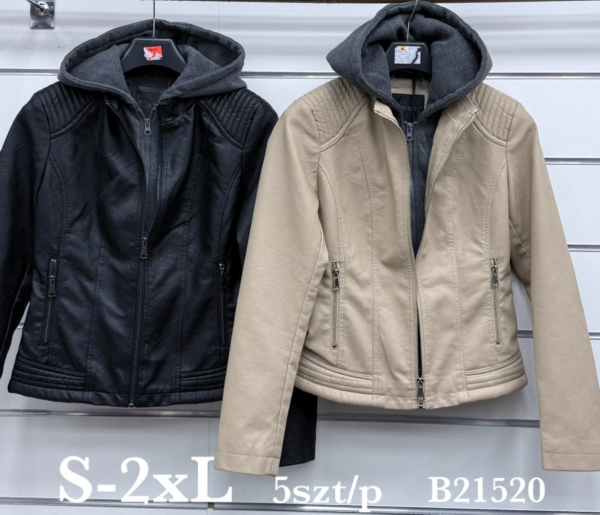 Kurtki damskie skórzana Roz S-2XL, 1 Kolor Paczka 6 szt